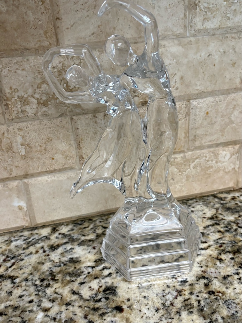 Crystal Clear Glass Dance Figurine - Home Art Accent